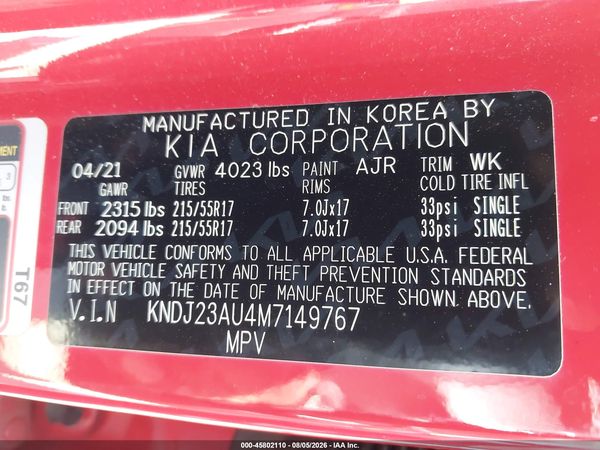 2021 KIA SOUL S