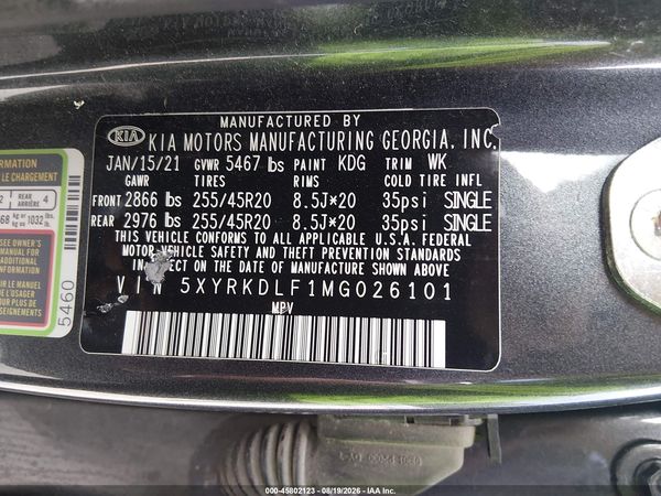 2021 KIA SORENTO SX