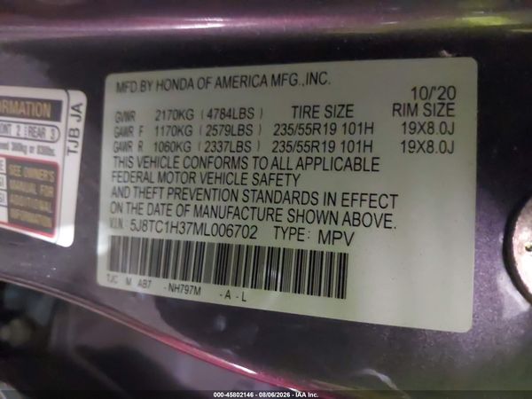 2021 ACURA RDX STANDARD