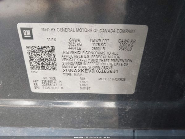 2019 CHEVROLET EQUINOX LT — I9