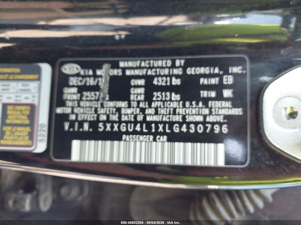 2020 KIA OPTIMA EX PREMIUM
