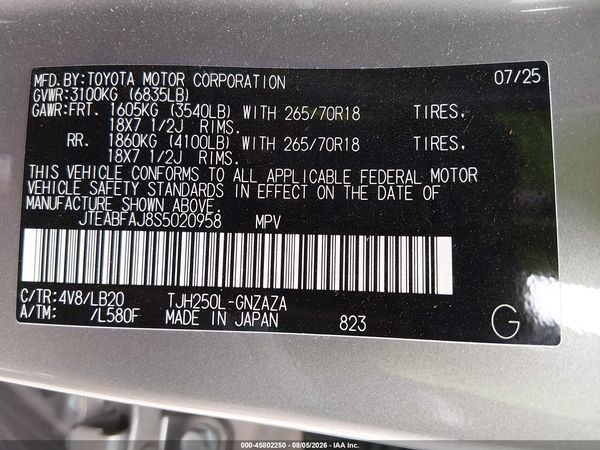 2025 TOYOTA LAND CRUISER