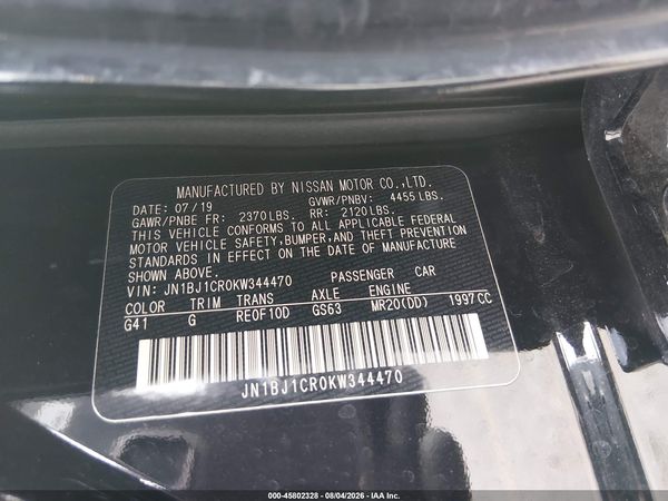 2019 NISSAN ROGUE SPORT SV — I9