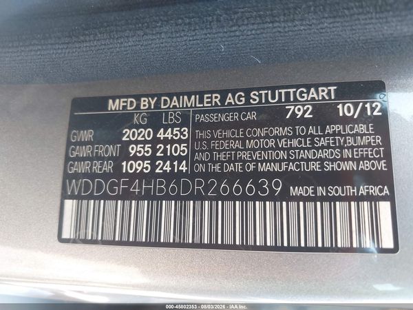 2013 MERCEDES-BENZ C 250 SPORT