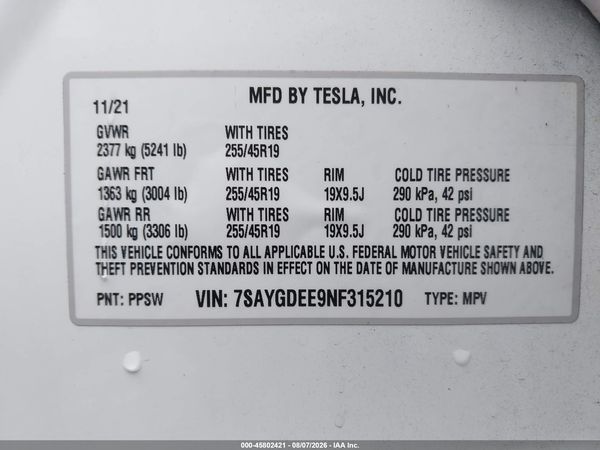 2022 TESLA MODEL Y