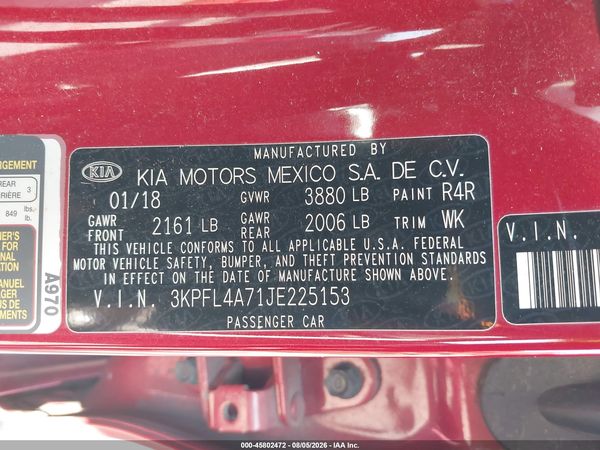 2018 KIA FORTE S