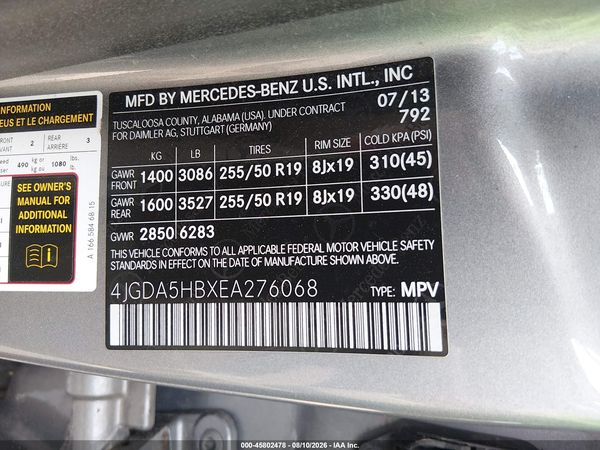 2014 MERCEDES-BENZ ML 350 4MATIC