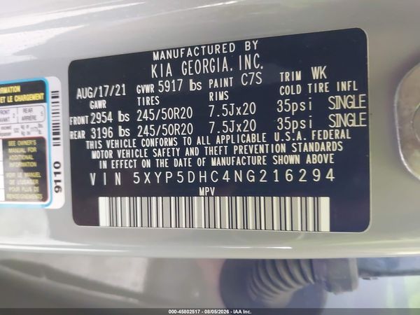 2022 KIA TELLURIDE SX