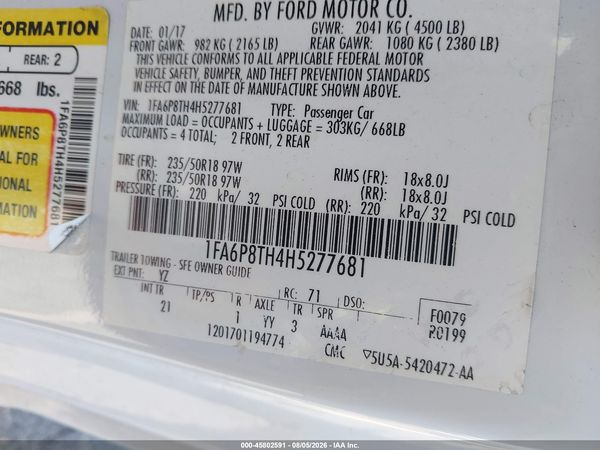 2017 FORD MUSTANG ECOBOOST