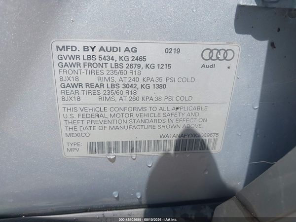 2019 AUDI Q5 45 PREMIUM