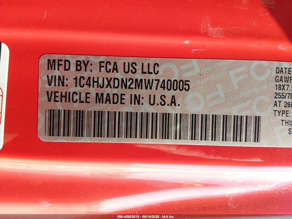 2021 JEEP WRANGLER UNLIMITED SPORT ALTITUDE 4X4