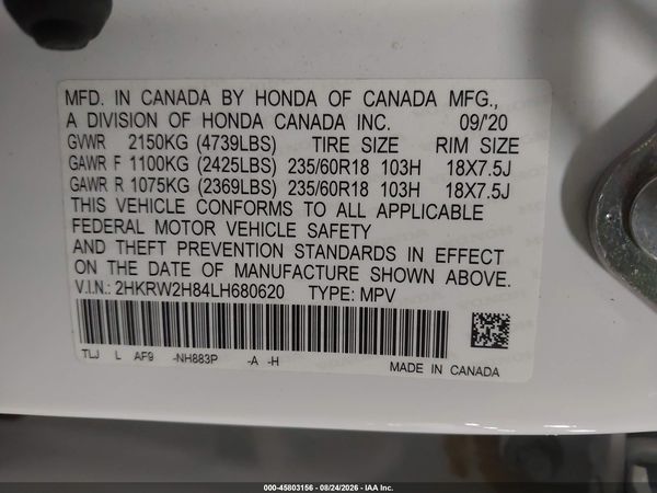 2020 HONDA CR-V AWD EX-L