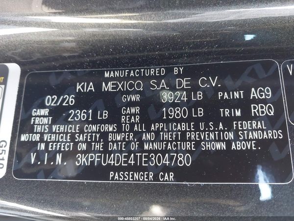 2026 KIA K4 EX
