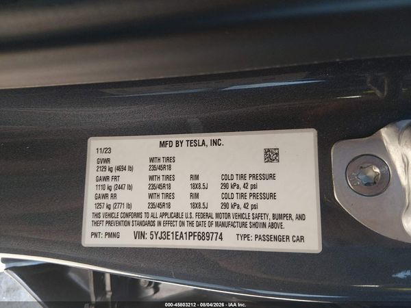 2023 TESLA MODEL 3 REAR-WHEEL DRIVE