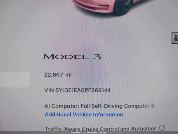 2023 TESLA MODEL 3 REAR-WHEEL DRIVE