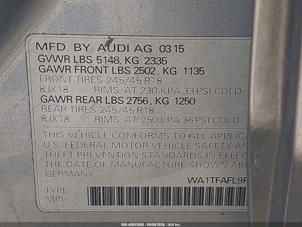 2015 AUDI ALLROAD 2.0T PREMIUM