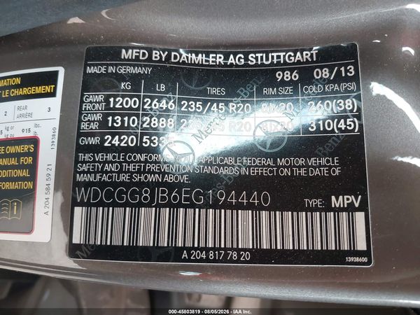 2014 MERCEDES-BENZ GLK 350 4MATIC