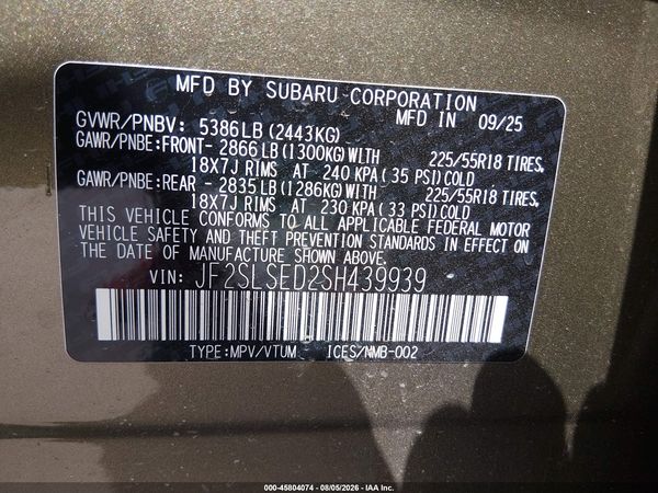 2025 SUBARU FORESTER PREMIUM HYBRID — I9