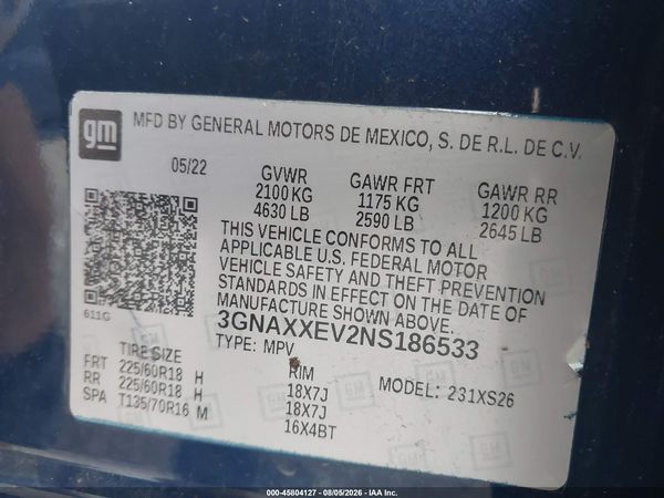 2022 CHEVROLET EQUINOX AWD PREMIER — I9