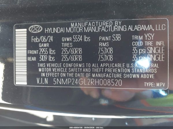 2024 HYUNDAI SANTA FE SEL