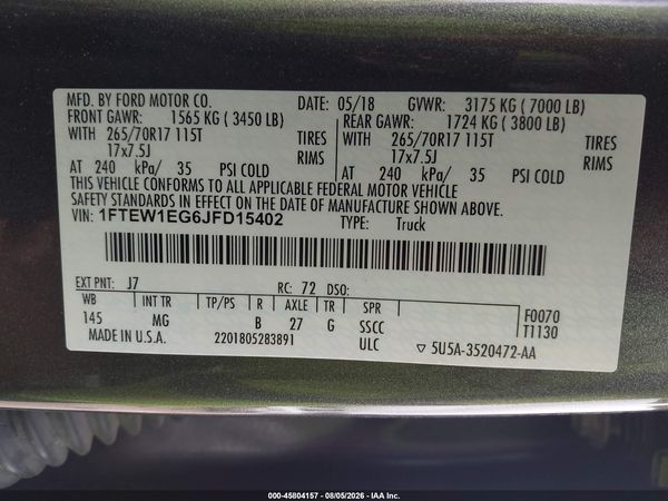 2018 FORD F-150 XLT