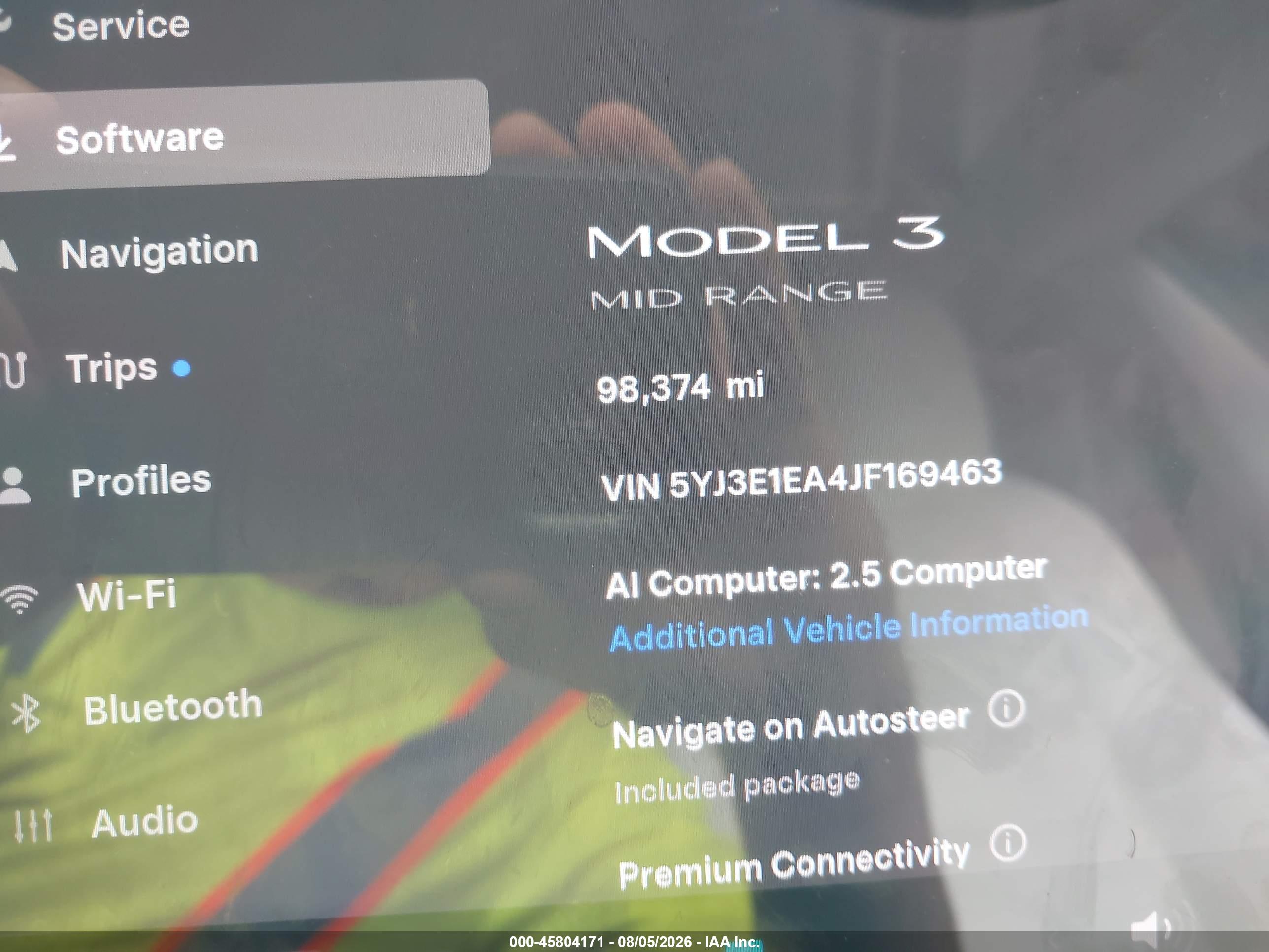 2018 TESLA MODEL 3 LONG RANGE/MID RANGE