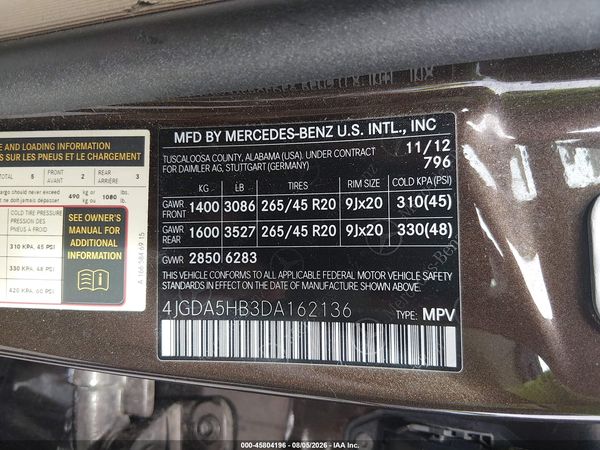 2013 MERCEDES-BENZ ML 350 4MATIC