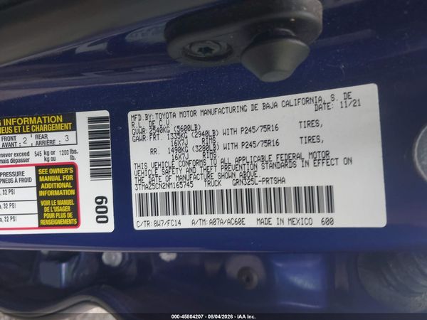 2022 TOYOTA TACOMA SR5 V6