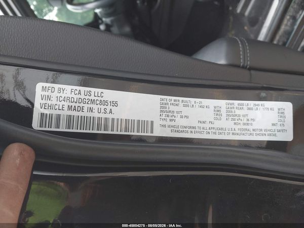 2021 DODGE DURANGO GT PLUS AWD