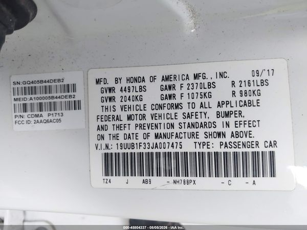 2018 ACURA TLX Standard