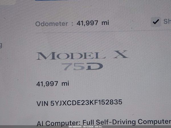 2019 TESLA MODEL X