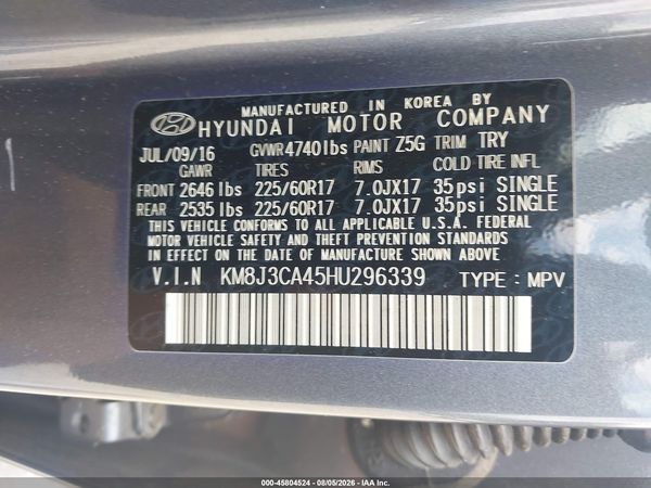 2017 HYUNDAI TUCSON SE