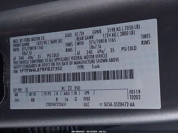2024 FORD F-150 TREMOR