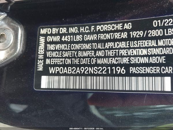 2022 PORSCHE 911