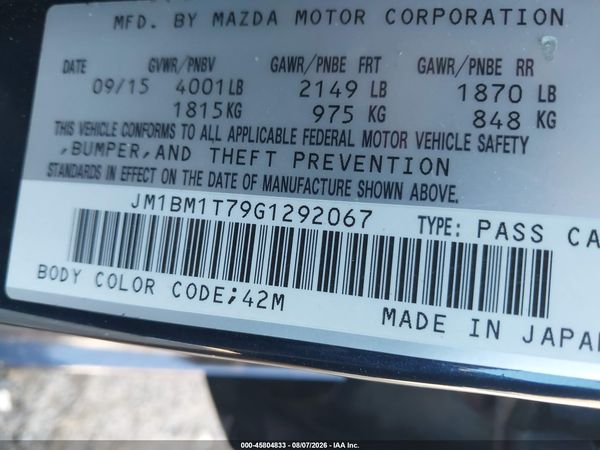 2016 MAZDA MAZDA3 I SPORT