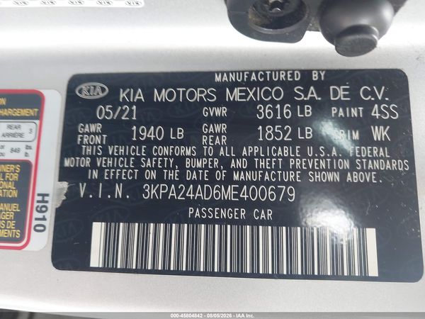 2021 KIA RIO S