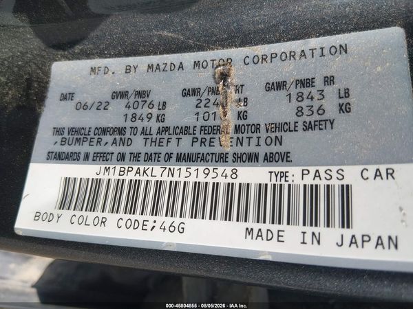 2022 MAZDA MAZDA3 SELECT