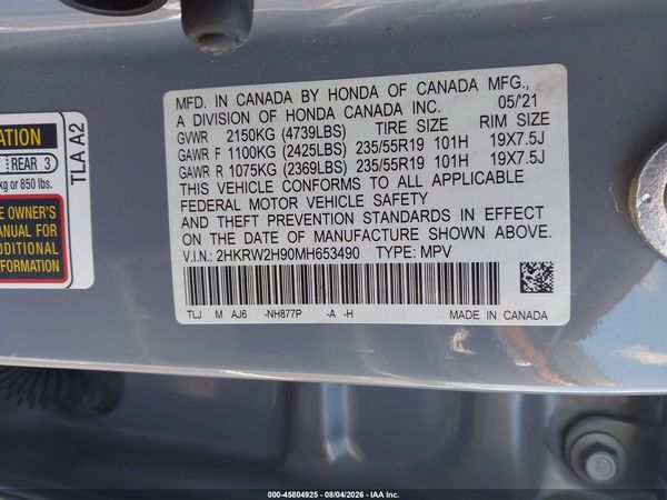 2021 HONDA CR-V AWD TOURING