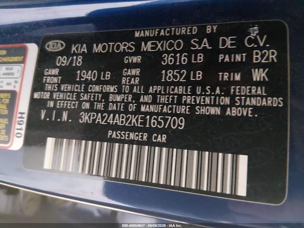 2019 KIA RIO S
