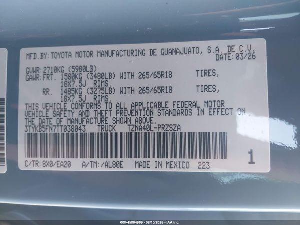 2026 TOYOTA TACOMA TRD SPORT