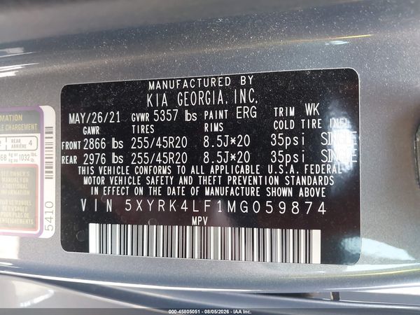 2021 KIA SORENTO SX PRESTIGE — I9