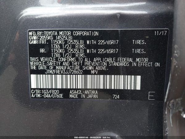 2018 TOYOTA RAV4 LE