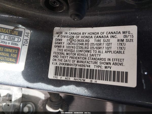 2015 HONDA CR-V EX-L