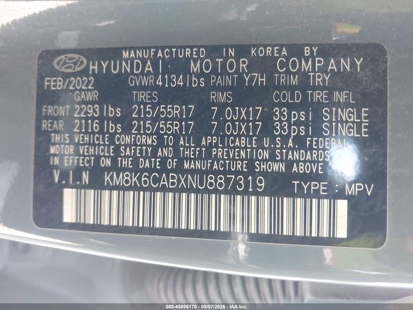 2022 HYUNDAI KONA SEL