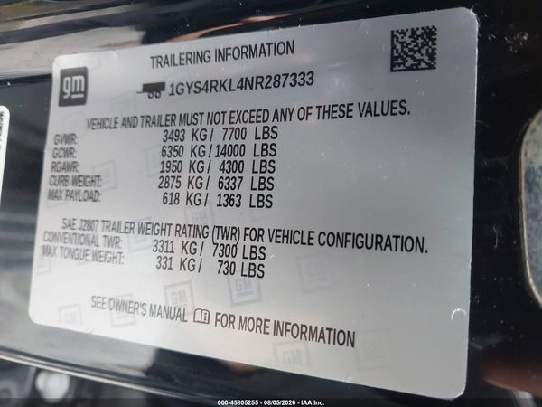 2022 CADILLAC ESCALADE ESV 4WD SPORT PLATINUM