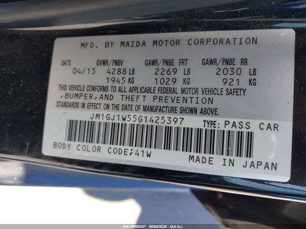2016 MAZDA MAZDA6 I GRAND TOURING