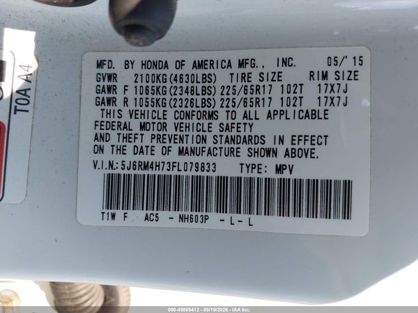 2015 HONDA CR-V EX-L