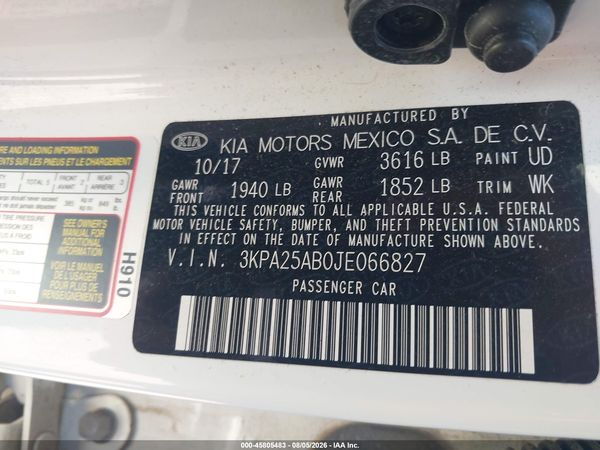 2018 KIA RIO LX