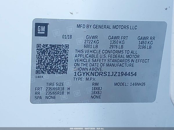 2018 CADILLAC XT5 LUXURY