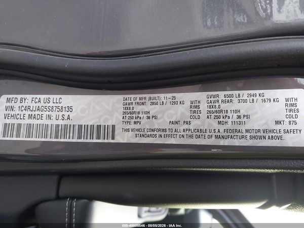 2025 JEEP GRAND CHEROKEE L ALTITUDE X 4X2